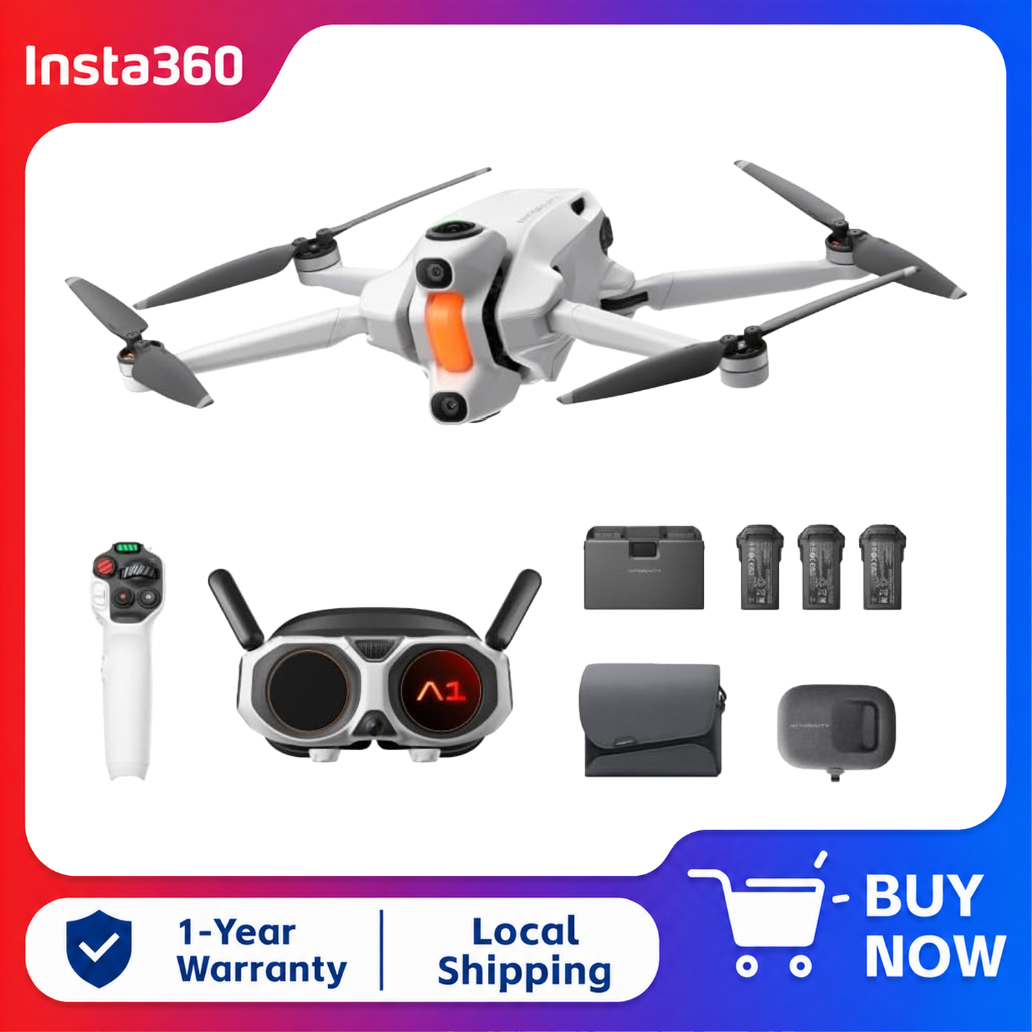 Drone Gimbal For Insta360 - Insta360 Antigravity A1 Explorer – zestaw