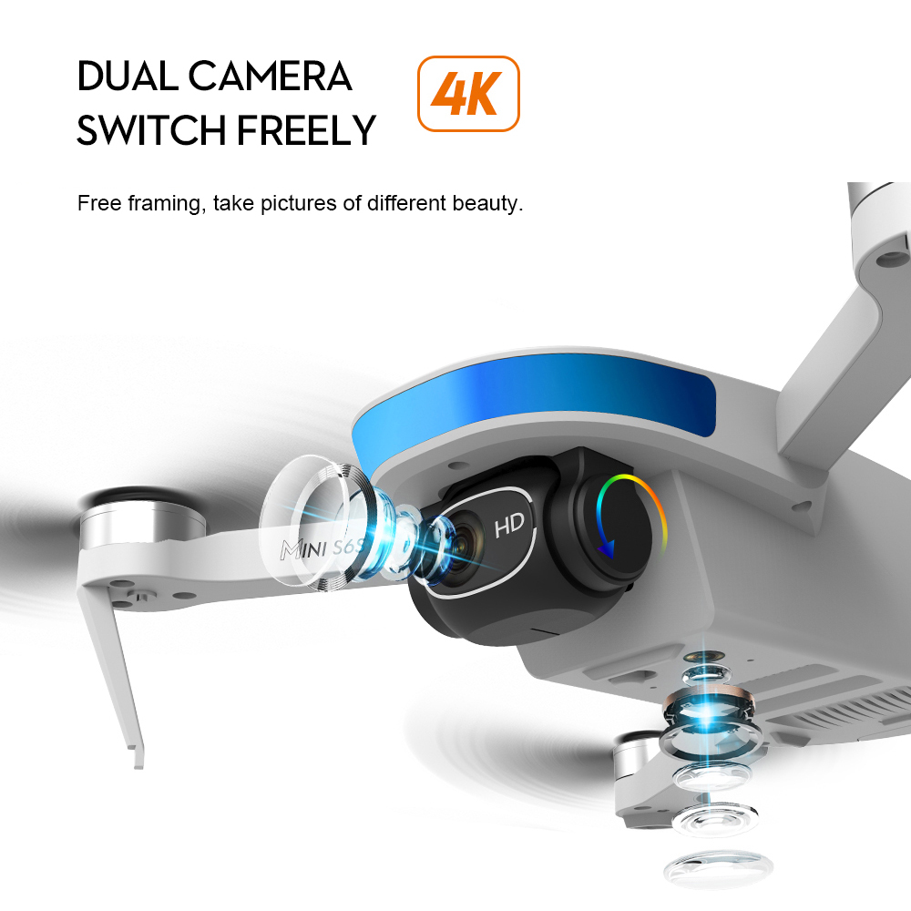 Dron S6S z GPS, pozycjonowanie – Drone Gimbal 2 Axis recenzja i cena