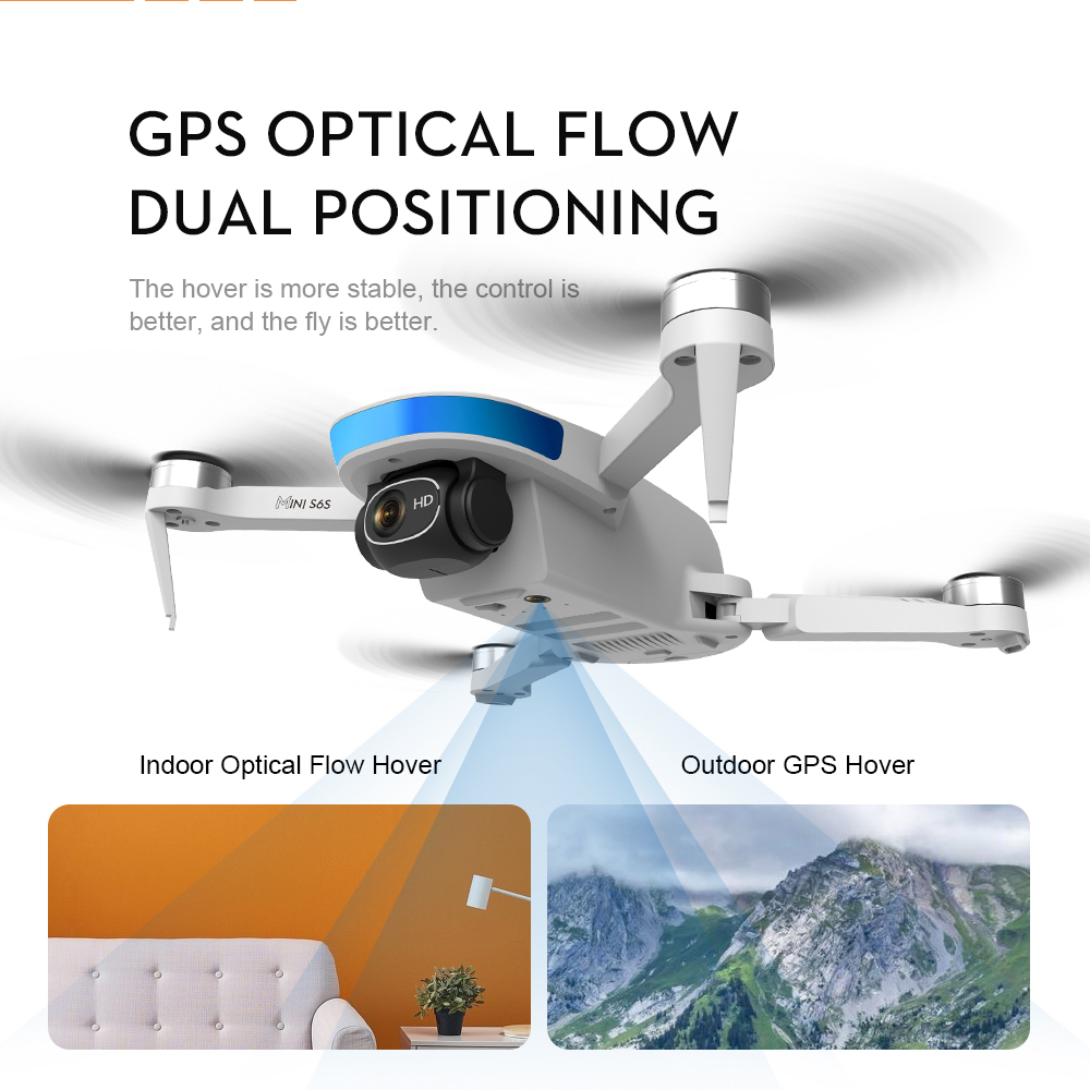 Dron S6S z GPS, pozycjonowanie – Drone Gimbal 2 Axis recenzja i cena